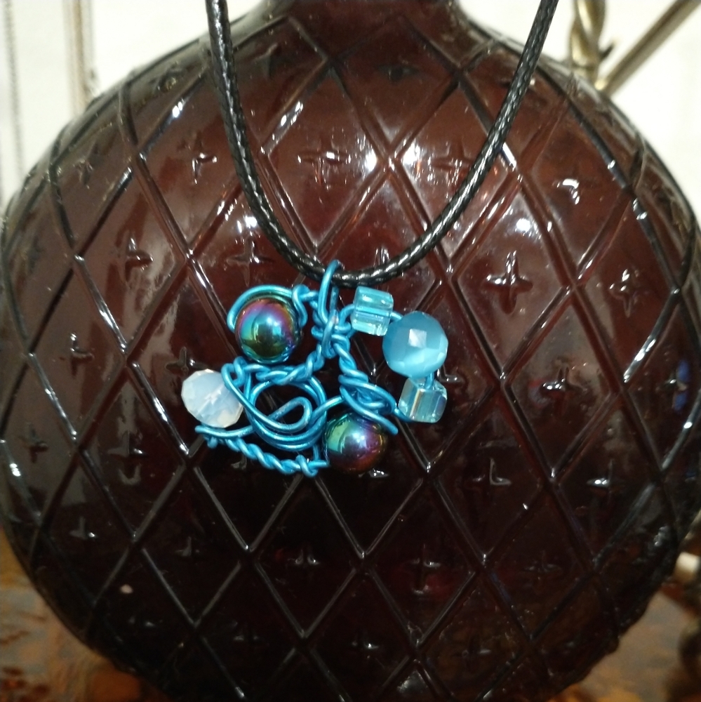Handmade Rainbow Hematite Charm Necklace